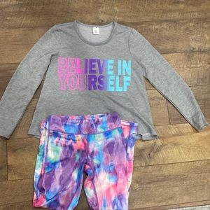Like new sweatshirt and leggings set size 10/12 by Active Life.